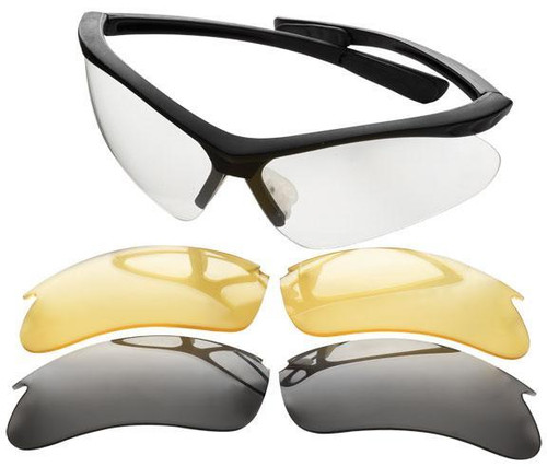 Champion Shooting Glasses Black Frame with Interchangeable Lenses