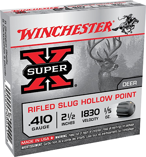 Winchester Super-X 410 Gauge Ammo 2 1/2" 1/5 oz Rifled Slug Box of 10