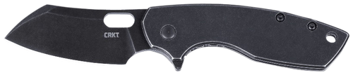 CRKT Pilar Pocket Knife 2.67" Plain Black Stonewashed 8Cr13MoV Blade Black Stainless Steel Handle