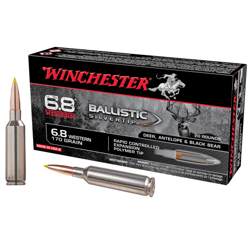 Winchester 6.8 SPC Ballistic Silvertip Ammo 170 Grain Box of 20 - Image 1