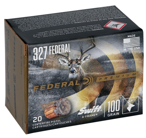 Federal Premium 327 Federal Magnum Ammo 100 Grain Swift A-Frame Jacketed Hollow Point Box of 20