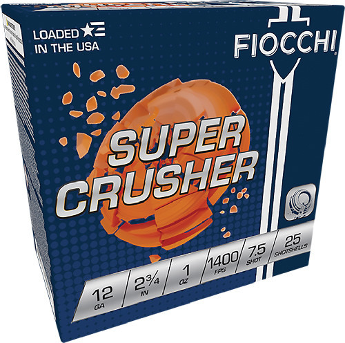 Fiocchi Crusher 12 Gauge Ammo 2.75" #7.5 1 oz 1300 fps Case of 250