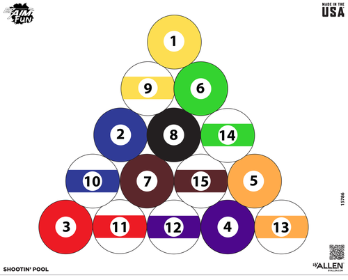 Ez-Aim 15786 Shooting Pool Target 24x19 Multi-Color 4 Pack