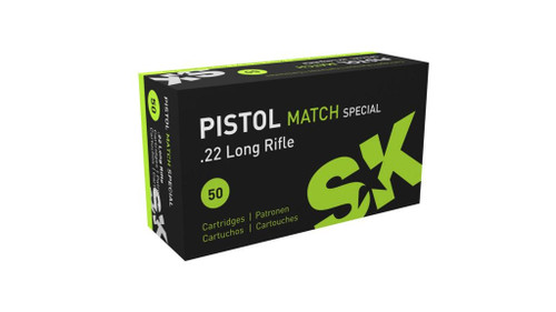 SK Pistol Match 22LR Ammo 40 Grain LRN Box of 50