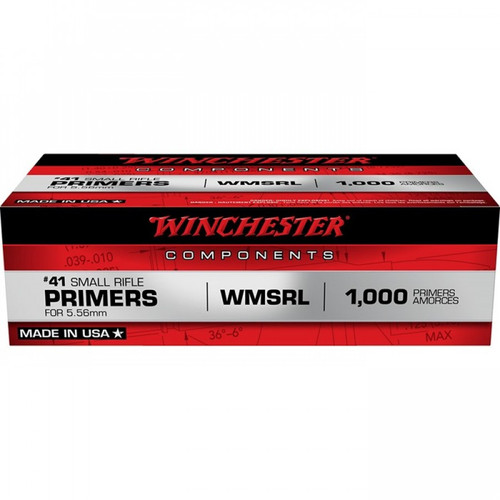 Winchester Small Rifle 5.56mm NATO-Spec Military Primers #41 Box of 1000 (10 Trays of 100)
