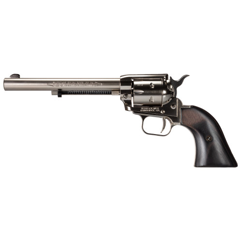 Heritage Rough Rider .22 LR Revolver 6.5" Barrel Nickel Finish Black Polymer Grips