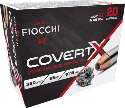 Fiocchi 380CCWA CovertX 380 ACP 95 Grain Jacketed Hollow Point Box of 20