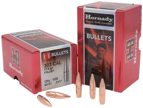 Hornady Bullets .303 Cal .3105" 174gr FMJ-BT 100/Box