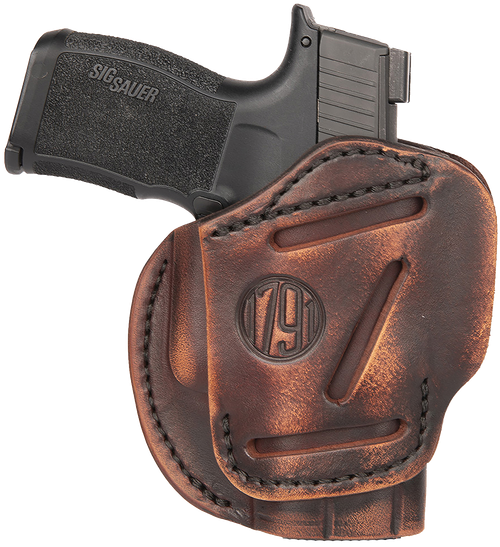 1791 Gunleather 3WH-2-VTG-A 3-Way IWB/OWB Holster Size 02 Vintage Leather Ruger LCP S&W Bodyguard Glock 42 Ambidextrous