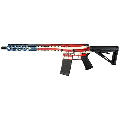 Black Rain Ordnance Spec+ Patriot Semi Automatic Rifle 5.56x45mm NATO 16" Matte Threaded Barrel American Flag Frame American Flag Pistol Grip - Image 1 Black Rain Ordnance Spec+ Patriot Semi Automatic Rifle 5.56x45mm NATO 16" Matte Threaded Barrel American Flag Frame American Flag Pistol Grip - Image 1