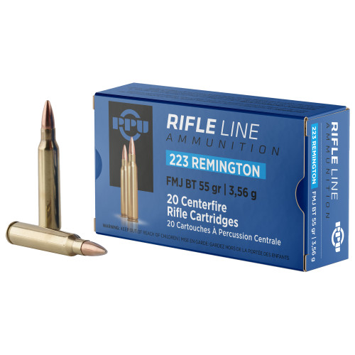Trz Trading Inc. PPU .223 Remington Ammo 55 Grain FMJ-BT Box of 20