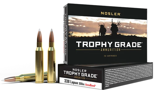 Nosler Trophy Grade 338 Lapua Magnum Ammo 300 Grain Nosler AccuBond Box of 20