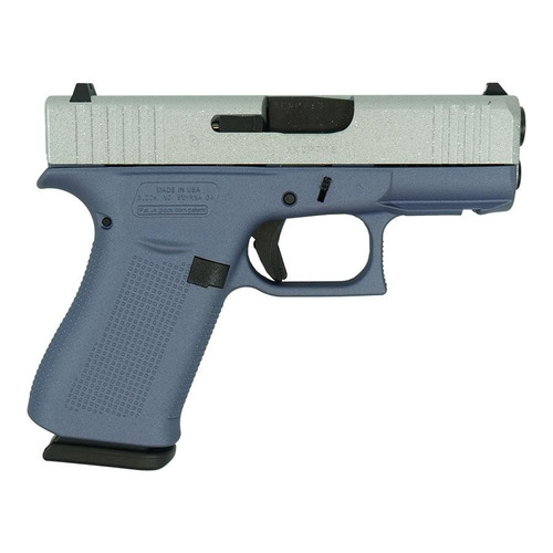 Glock 43X 9mm Luger Pistol 3.4" Barrel 10+2 Round Crushed Silver Glitter Slide Orchid Purple Grip
