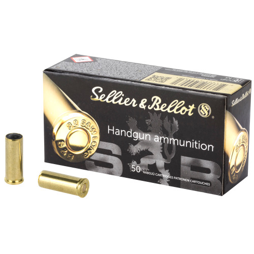Sellier & Bellot 32 S&W Long Ammo 100 Grain Wadcutter Box of 50 - Image 1