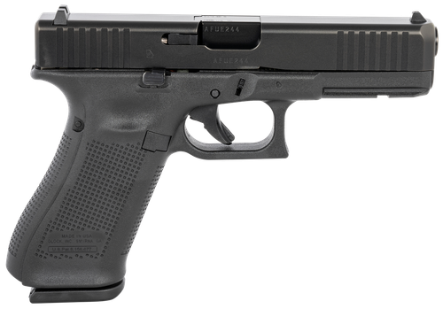 Glock 17 Gen 5 9mm Luger Pistol 4.49" Barrel 17+1 Round Black (Front Serrations)