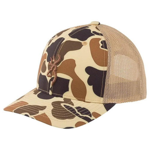 Browning Mens Cupped Up Mesh Back Hat Vintage Tan