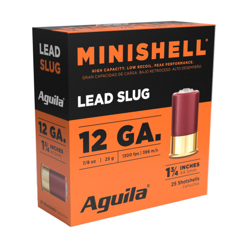 Aguila Minishell Ammunition 12 Gauge 1-3/4" 7/8 oz Slug Box of 25