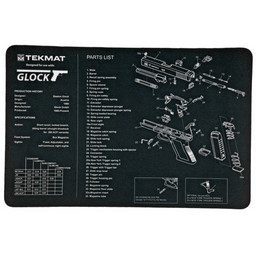 Tekmat Pistol Mat for Glock Black