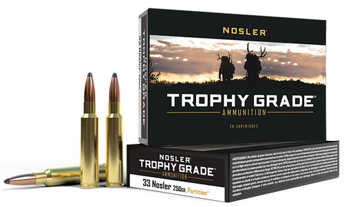 Nosler Trophy Grade 33 Nosler Ammo 250 Grain Nosler Partition Jacketed Soft Point Box of 20