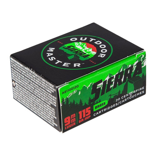 Outdoor Master 9mm Luger Ammo 115 Grain JHP Box of 20