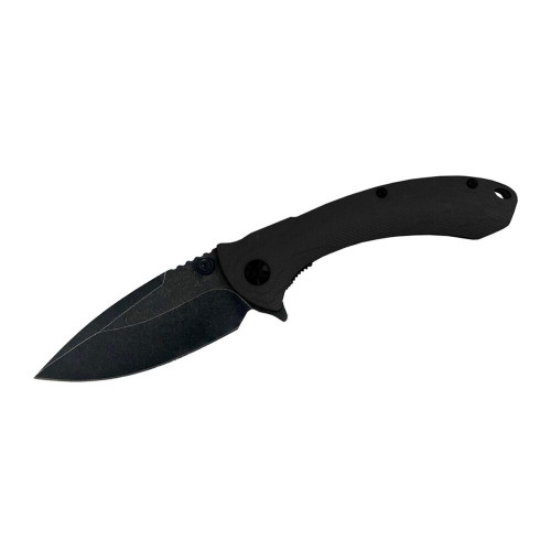 American Buffalo Knife & Tool Shadow Protector Pocket Knife 3.5" Drop Point D2 Stonewashed Blade G-10 Handle Black