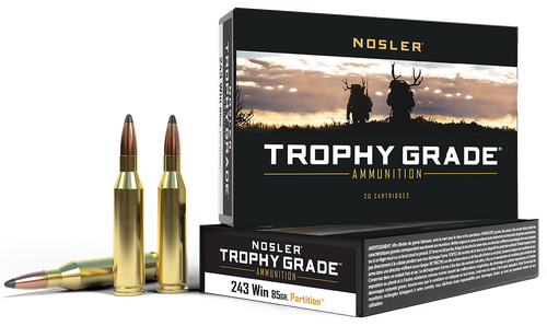 Nosler Trophy Grade .243 Win Ammo 85 Grain Partition Tip Box of 20