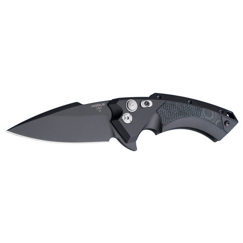 Hogue X5 Pocket Knife 3.5" Spear Point Black Blade Black Aluminum Handle G10 Inserts