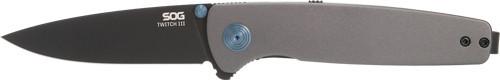 SOG Twitch III Pocket Knife 3.1" Spring Assisted Gray/Blue/Black
