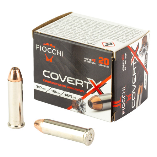 Fiocchi Covert X 357 Magnum Ammo 125 Grain Jacketed Hollow Point Box of 20