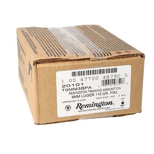 Remington 9mm Luger Ammo 115gr Full Metal Jacket 500/Box