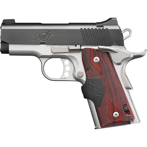 Kimber Ultra Carry II Two Tone 45 ACP Pistol 3" Barrel 7+1 Round Black Slide Rosewood Grip Stainless Frame Crimson Trace Laser Grip
