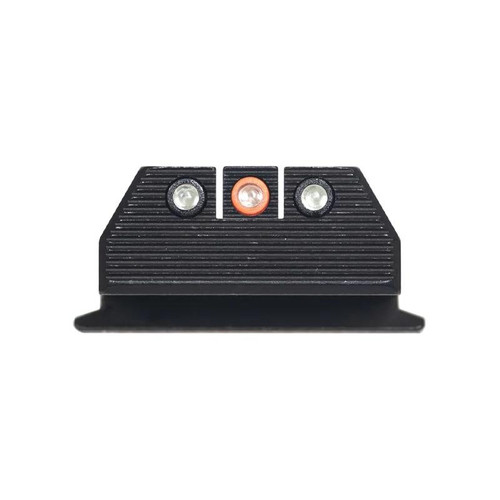 Night Fision Optics Ready Stealth Night Sight Set S&W M&P Shield Plus Tritium Orange Ring Front, Square Notch Black Ring Rear Steel Nitride