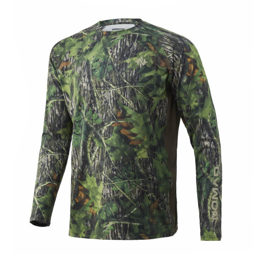 Nomad Men's Pursuit Long Sleeve Shirt Mossy Oak Shadow Leaf Medium