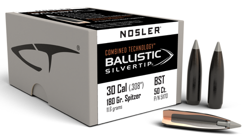 Nosler .30 .308" 180gr Ballistic Silver Tip 50/Box