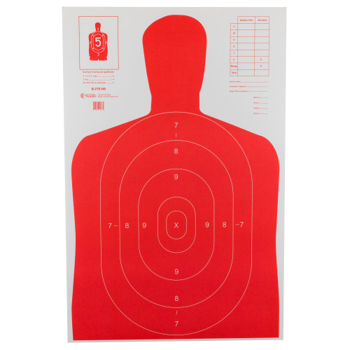 Action Target HiVis Fluorescent Red B27E Target (100 Pack)