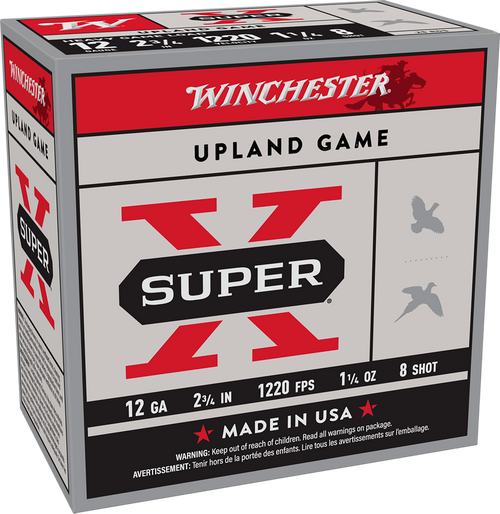 Winchester Super X Heavy Game 12 Gauge Ammo 2-3/4" #8 Lead Shot 1-1/4 oz Box of 25