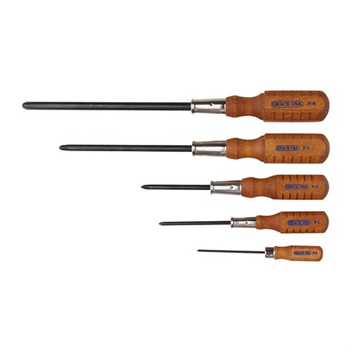 Grace USA 5 Piece Phillips Head Screwdriver Set