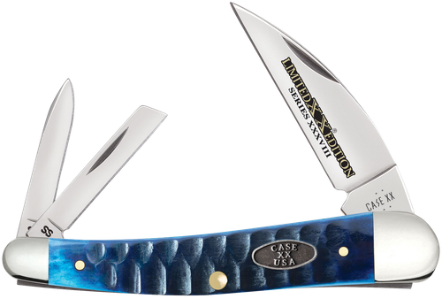 Case 53983 Seahorse Whittler Ocean Blue Bone Handle