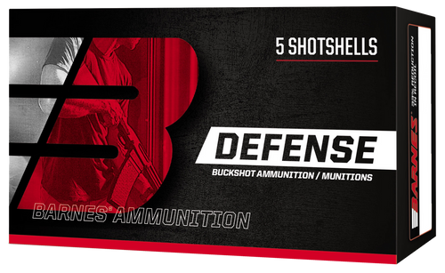 Barnes Defense Buckshot 12 Gauge Ammo 2-3/4" 21 Pellets 1200 fps #4 Box of 5