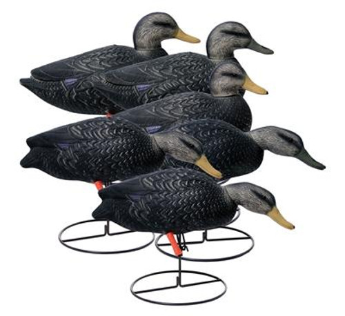 Higdon Magnum Full-Body Black Duck Decoy Polymer 6PK