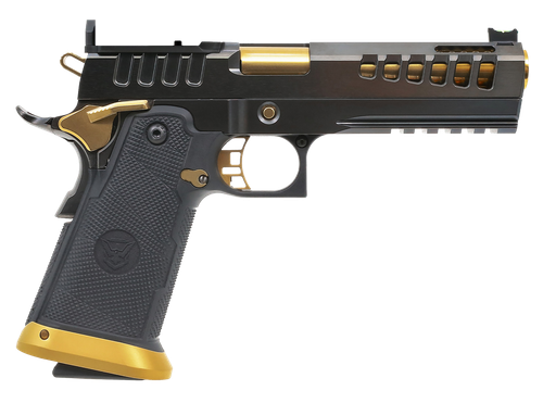 Watchtower Firearms Demolitia 9mm Pistol 5" Barrel 17+1/20+1 Round Black/Gold