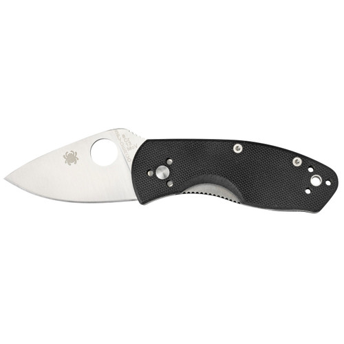 Spyderco Ambitious Pocket Knife 2.25" Drop Point 8Cr13MoV Mirror Polished Blade G-10 Handle Black