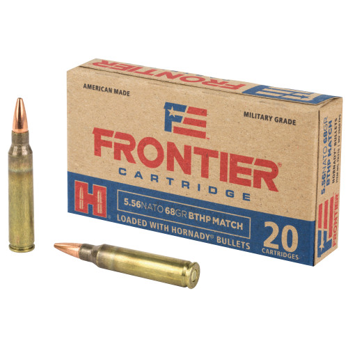 Frontier Cartridge Military Grade 5.56x45mm NATO Ammo 68 Grain Hornady Match Jacketed Hollow Point Box of 20 - Image 1