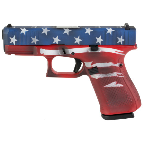 Glock 19 Gen5 9mm Luger Pistol 4.02" Barrel 15+1 Rounds Red White Blue Battle Worn Cerakote - Image 1