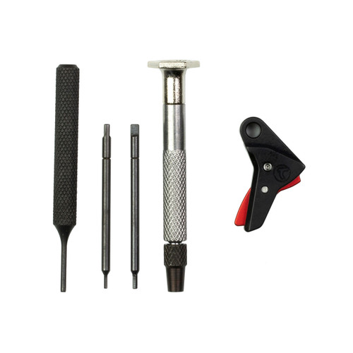 Timney Triggers Enhanced Feel Trigger Shoe for Glock Gen 3, 4 Black with Red Safety