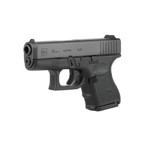 Glock 26 Gen 4 9mm Luger Pistol 3.4" Barrel 10Rd 2 Magazines Black