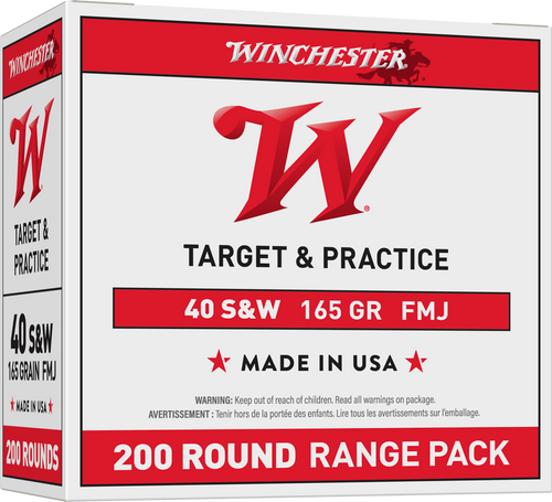 Winchester .40 S&W Ammo 165 Grain FMJ Box of 200