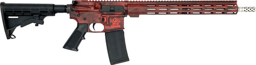Great Lakes Firearms & Ammo AR15 Semi Automatic Rifle 223 Wylde 16" Stainless Steel Barrel Lipstick Red Battleworn