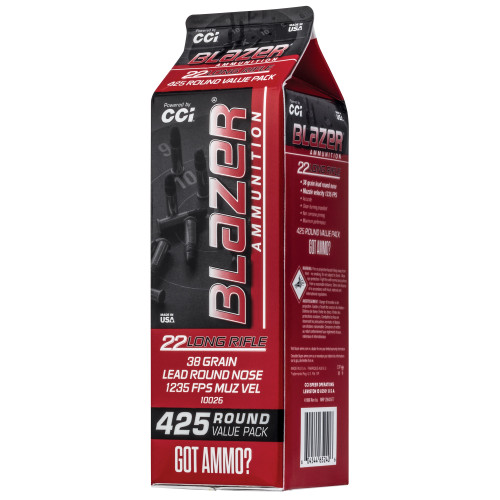 CCI Blazer 22 Long Rifle Ammo 38 Grain LRN Box of 425