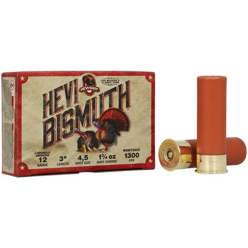 Environ Metal Inc HEVI-Shot HEVI-Bismuth Turkey 12 Gauge Ammo 3" 1-3/4 oz #4-#5 Shot 1300 fps Box of 5